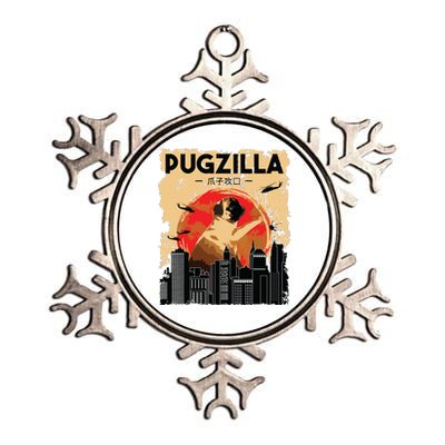 Funny Pug Pugzilla Funny Dog Pug Lover Pug Owner Pug Metallic Star Ornament