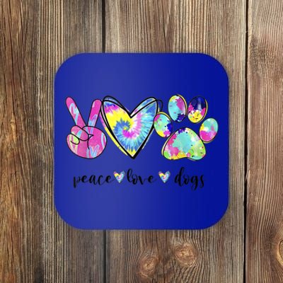 Funny Puppy Paw Dog Gift Peace Love Dogs Lover Gift Coaster