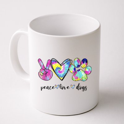 Funny Puppy Paw Dog Gift Peace Love Dogs Lover Gift Coffee Mug