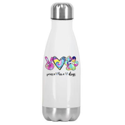 Funny Puppy Paw Dog Gift Peace Love Dogs Lover Gift Stainless Steel Insulated Water Bottle