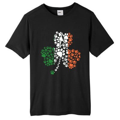 Funny Paw Print Dog Owner Lover St. Patricks Day Shamrock Tall Fusion ChromaSoft Performance T-Shirt