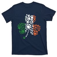 Funny Paw Print Dog Owner Lover St. Patricks Day Shamrock T-Shirt