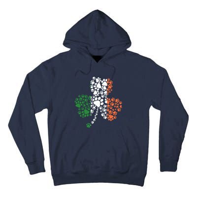 Funny Paw Print Dog Owner Lover St. Patricks Day Shamrock Tall Hoodie