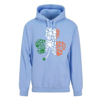 Funny Paw Print Dog Owner Lover St. Patricks Day Shamrock Unisex Surf Hoodie