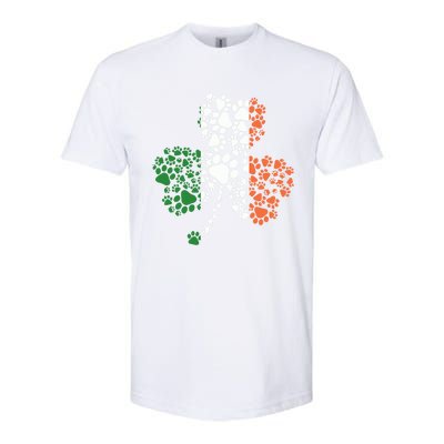 Funny Paw Print Dog Owner Lover St. Patricks Day Shamrock Softstyle CVC T-Shirt