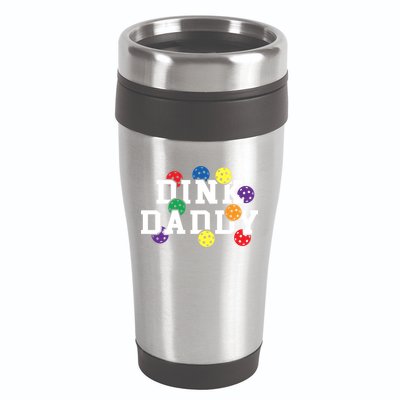 Funny Pickleball Pun For Pickleball Players Dink Daddy Gift 16oz Travel Tumbler