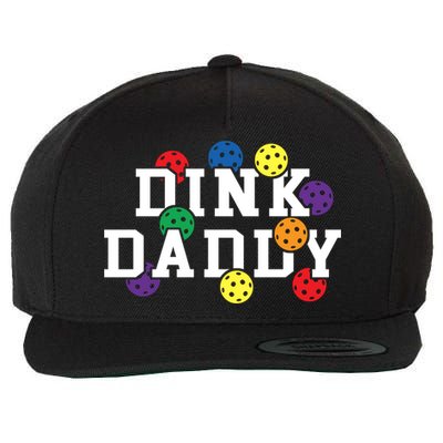 Funny Pickleball Pun For Pickleball Players Dink Daddy Gift Wool Snapback Cap