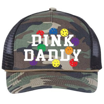 Funny Pickleball Pun For Pickleball Players Dink Daddy Gift Retro Rope Trucker Hat Cap