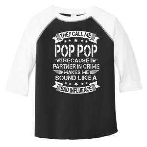 Funny Pop Pop Pop Pop Partner In Crime Dad Fathers Day Toddler Fine Jersey T-Shirt