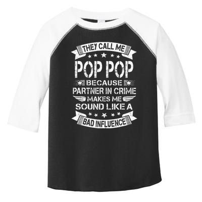 Funny Pop Pop Pop Pop Partner In Crime Dad Fathers Day Toddler Fine Jersey T-Shirt