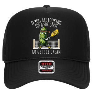 Funny Pickleball Player Paddleball Lover High Crown Mesh Back Trucker Hat