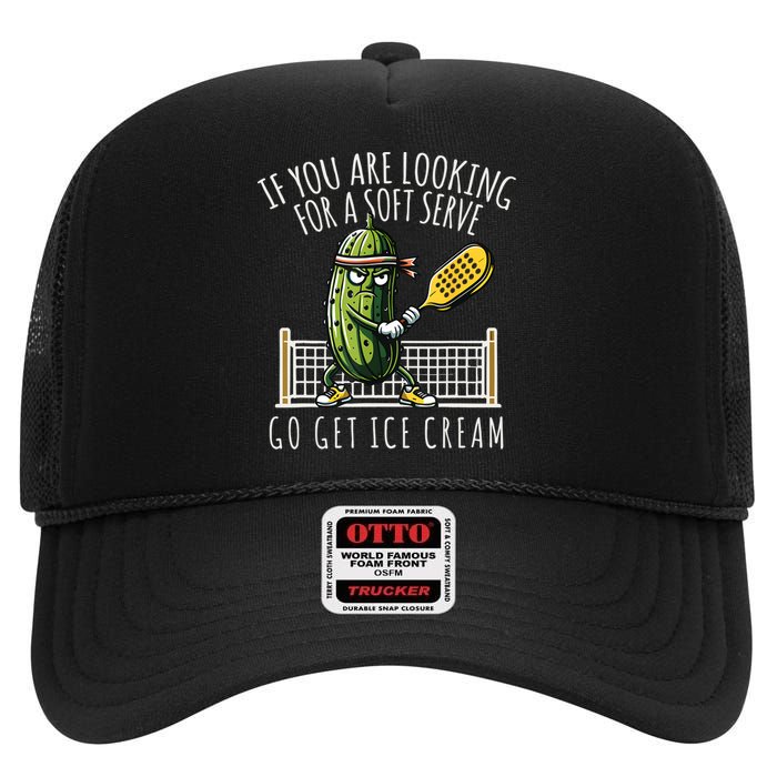 Funny Pickleball Player Paddleball Lover High Crown Mesh Back Trucker Hat