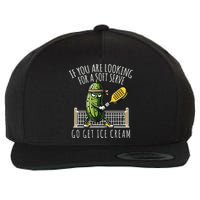 Funny Pickleball Player Paddleball Lover Wool Snapback Cap