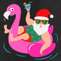 Funny Pool Party Santa Sunglasses Flamingo Christmas In July Adult Drive Performance Visor