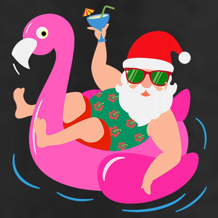 Funny Pool Party Santa Sunglasses Flamingo Christmas In July Adult Drive Performance Visor
