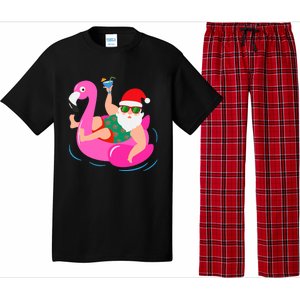 Funny Pool Party Santa Sunglasses Flamingo Christmas In July Pajama Set