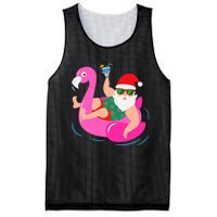 Funny Pool Party Santa Sunglasses Flamingo Christmas In July Mesh Reversible Basketball Jersey Tank