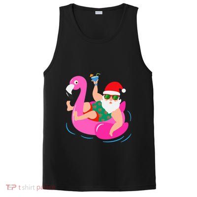 Funny Pool Party Santa Sunglasses Flamingo Christmas In July PosiCharge Competitor Tank