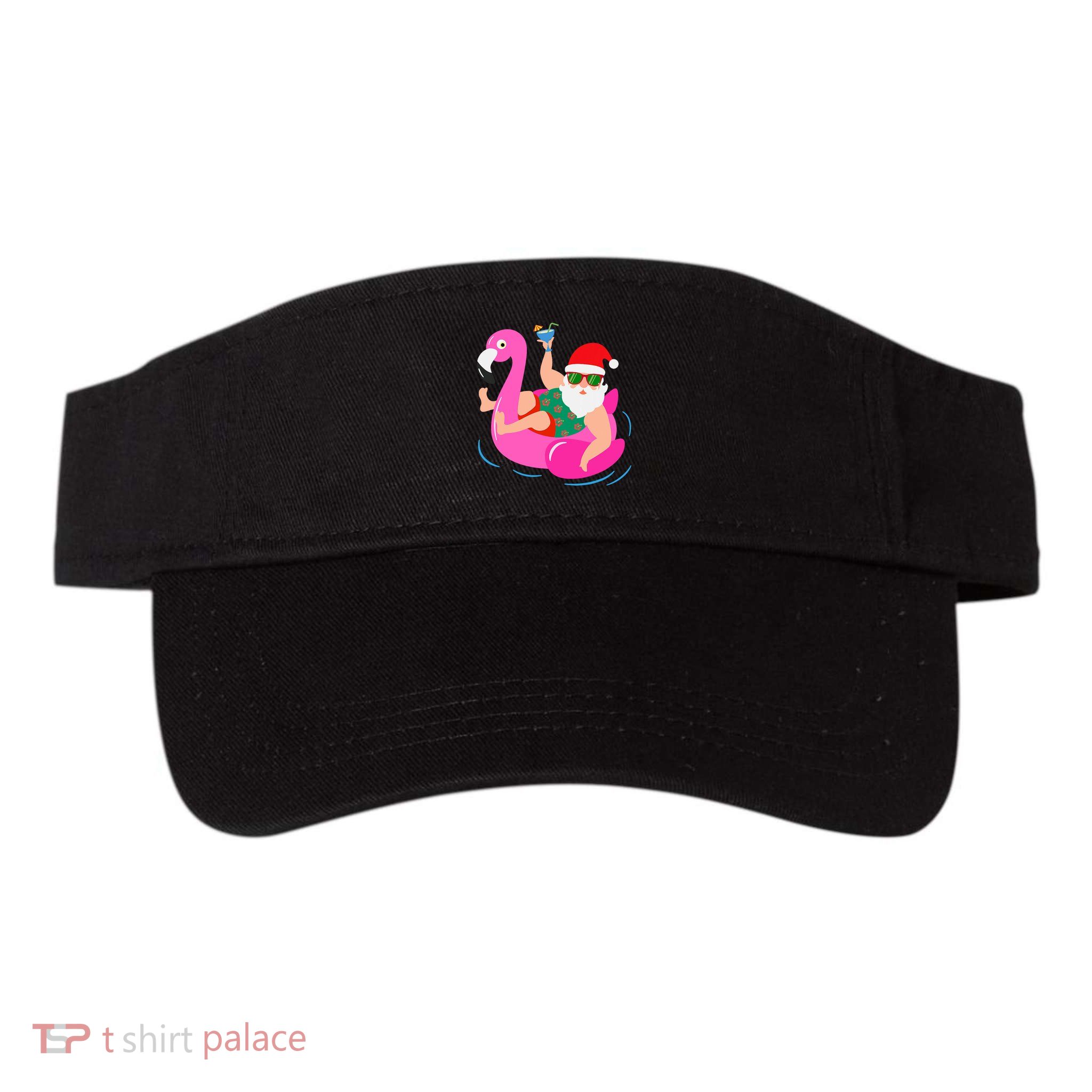 Funny Pool Party Santa Sunglasses Flamingo Christmas In July Visor