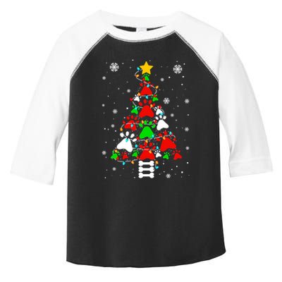 Funny Paw Print Xmas Dog Cat Lovers Christmas Tree Lights Gift Toddler Fine Jersey T-Shirt