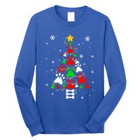 Funny Paw Print Xmas Dog Cat Lovers Christmas Tree Lights Gift Long Sleeve Shirt