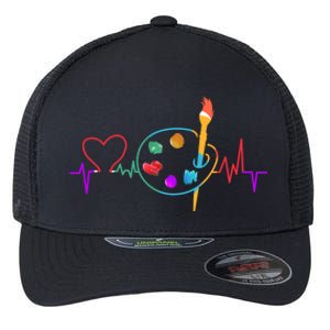 Funny Paint Palette Brush Artist Painter Gift Gift Flexfit Unipanel Trucker Cap