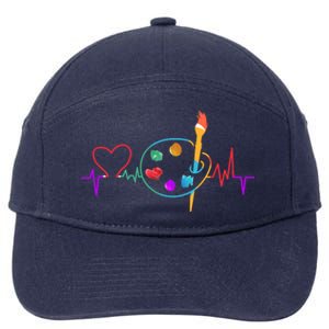 Funny Paint Palette Brush Artist Painter Gift Gift 7-Panel Snapback Hat