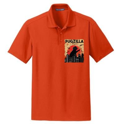 Funny Pug Pugzilla Funny Dog Pug Dry Zone Grid Polo