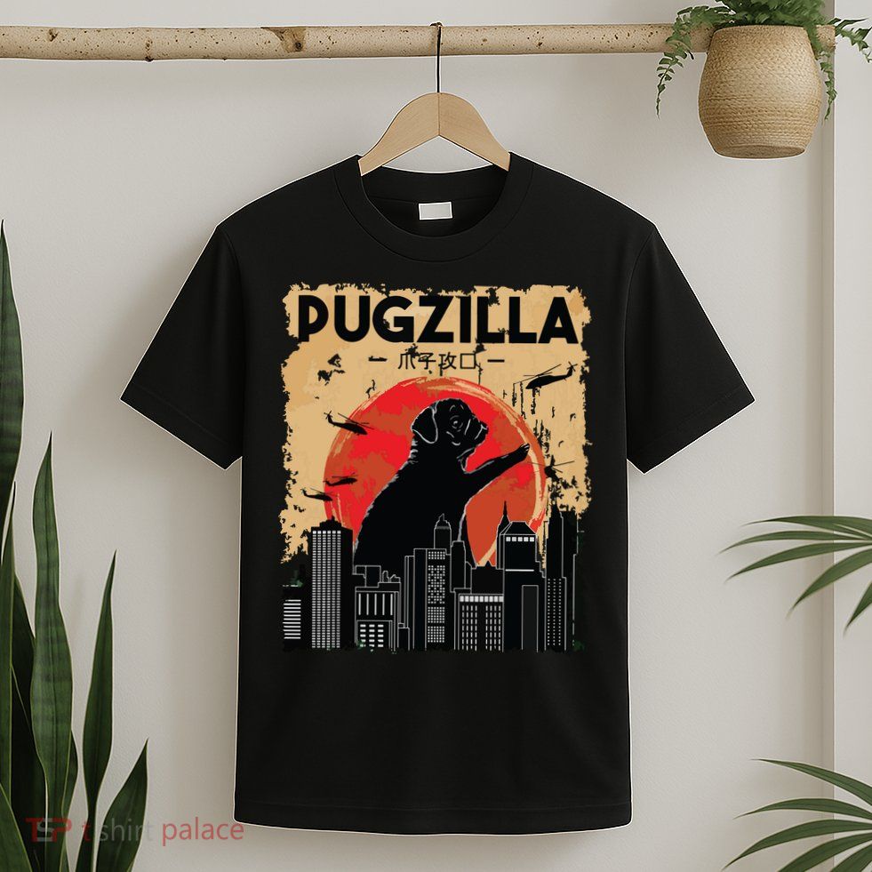 Funny Pug Pugzilla Funny Dog Pug T-Shirt