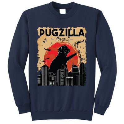 Funny Pug Pugzilla Funny Dog Pug Sweatshirt