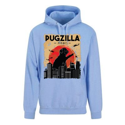 Funny Pug Pugzilla Funny Dog Pug Unisex Surf Hoodie