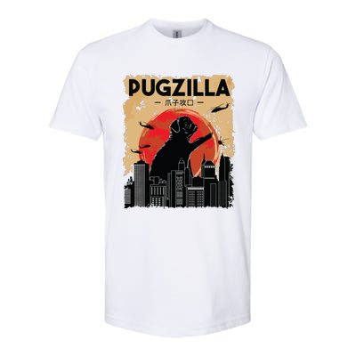 Funny Pug Pugzilla Funny Dog Pug Softstyle CVC T-Shirt