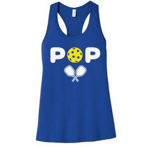 Funny Pop Pickleball For Pickleball Player Women's Racerback Tank