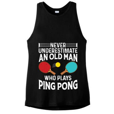 Funny Ping Pong Design Men Dad Grandpa Table Tennis Player Ladies PosiCharge Tri-Blend Wicking Tank