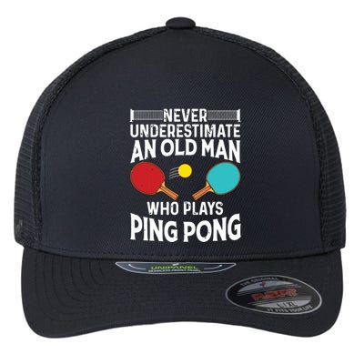 Funny Ping Pong Design Men Dad Grandpa Table Tennis Player Flexfit Unipanel Trucker Cap