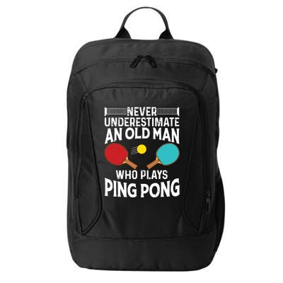 Funny Ping Pong Design Men Dad Grandpa Table Tennis Player City Backpack