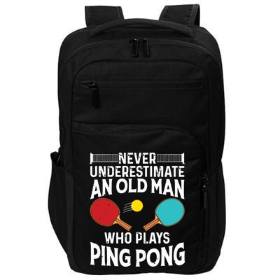 Funny Ping Pong Design Men Dad Grandpa Table Tennis Player Impact Tech Backpack