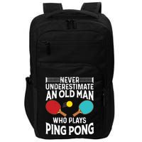 Funny Ping Pong Design Men Dad Grandpa Table Tennis Player Impact Tech Backpack