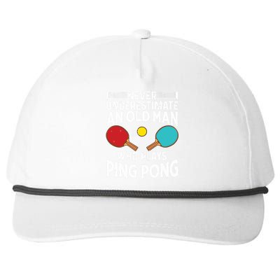 Funny Ping Pong Design Men Dad Grandpa Table Tennis Player Snapback Five-Panel Rope Hat