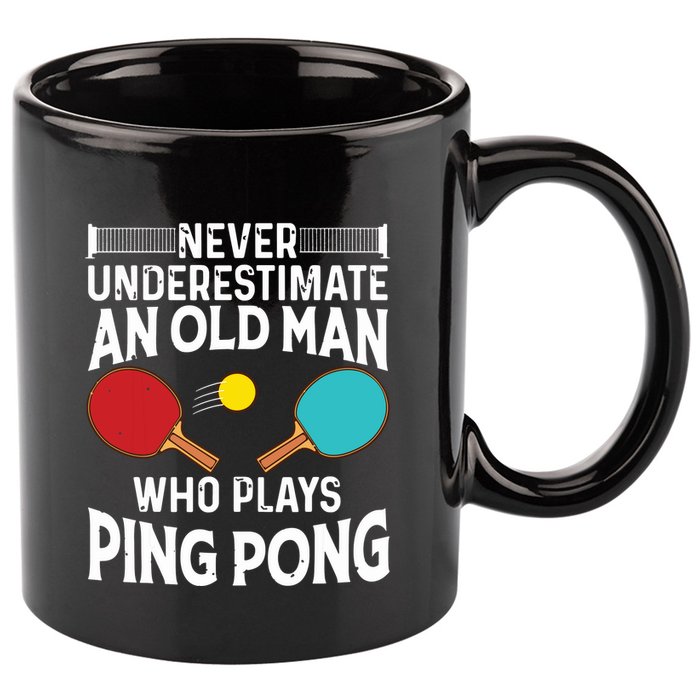 Funny Ping Pong Design Men Dad Grandpa Table Tennis Player 11oz C Handle Ceramic Mug