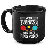 Funny Ping Pong Design Men Dad Grandpa Table Tennis Player 15oz Campfire Ceramic Mug