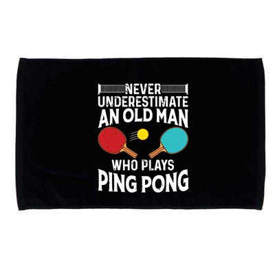 Funny Ping Pong Design Men Dad Grandpa Table Tennis Player Microfiber Hand Towel