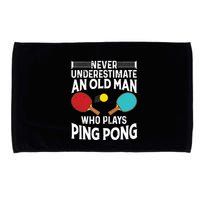 Funny Ping Pong Design Men Dad Grandpa Table Tennis Player Microfiber Hand Towel
