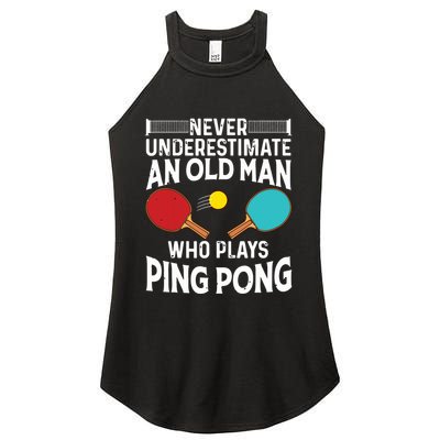 Funny Ping Pong Design Men Dad Grandpa Table Tennis Player Women's Perfect Tri Rocker Tank