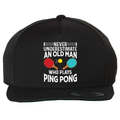 Funny Ping Pong Design Men Dad Grandpa Table Tennis Player Wool Snapback Cap