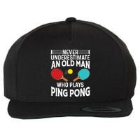 Funny Ping Pong Design Men Dad Grandpa Table Tennis Player Wool Snapback Cap