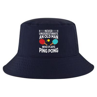 Funny Ping Pong Design Men Dad Grandpa Table Tennis Player Cool Comfort Performance Bucket Hat