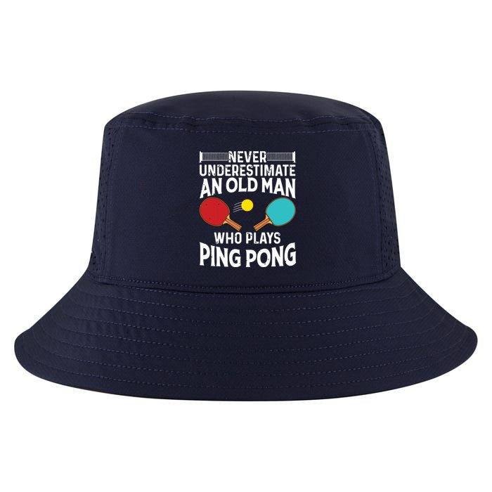 Funny Ping Pong Design Men Dad Grandpa Table Tennis Player Cool Comfort Performance Bucket Hat