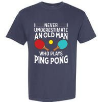 Funny Ping Pong Design Men Dad Grandpa Table Tennis Player Garment-Dyed Heavyweight T-Shirt