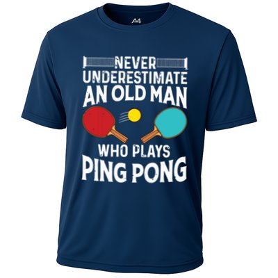 Funny Ping Pong Design Men Dad Grandpa Table Tennis Player Performance Shirt